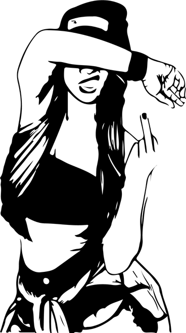 girl showing middle finger (2) Poster Canvas Movie Film Print A0 A1 A2 A3 A4 A5