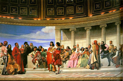 Paul Delaroche - Hemicycle of the Ecole des Beaux Arts- left Poster Canvas Movie