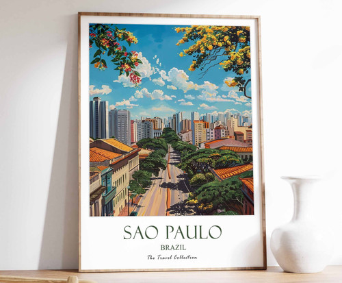 5_Sao Paulo Print, Sao Paulo Travel Poster, Brazil Travel Print, Tropical Decor,