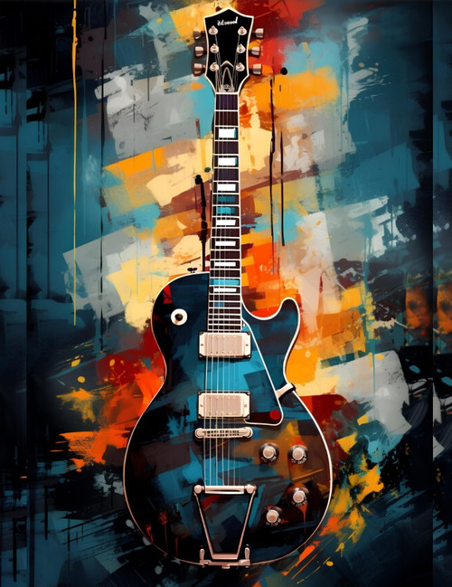 Electric Guitar Poster Contemporary Music Wall Art Guitar Print Art Music Gift P