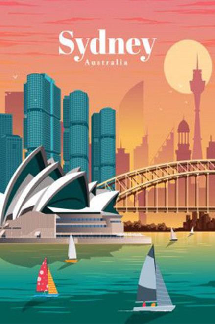 Sydney Retro Classic Travel Poster (8) Poster Canvas Travel Holiday Trip Print T