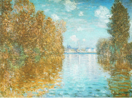 Monet- The Seine at Argenteuil, Autumn Poster Canvas Movie Film Print A0 A1 A2 A