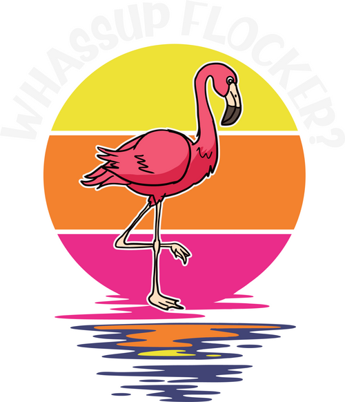 A220318-04-Flamingo-Svg---Whassup-Flockers (2) Poster Canvas Movie Film Print A0