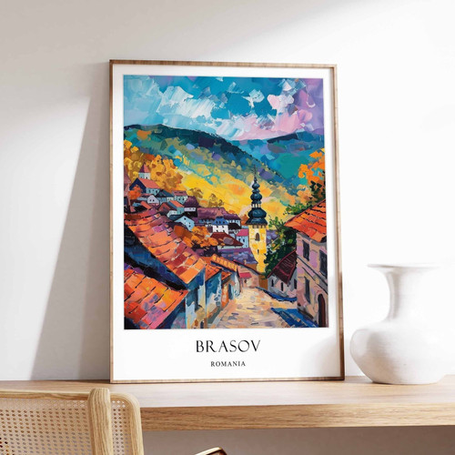 6_Brașov Poster, Romania Poster, Carpathian Mountains Poster, Medieval Poster, E