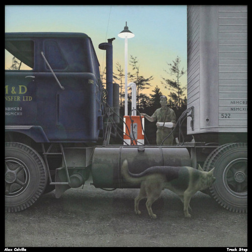 alex-colville--truck-stop_11152837616_o(1) Poster Canvas Movie Film Print A0 A1