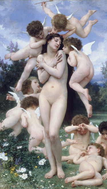 Bouguereau_Le_printemps Poster Canvas Movie Film Print A0 A1 A2 A3 A4 A5 A6 Art