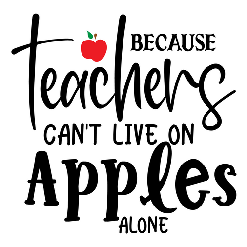 because teachers can't live on apples alone-01 Poster Canvas Movie Film Print A0