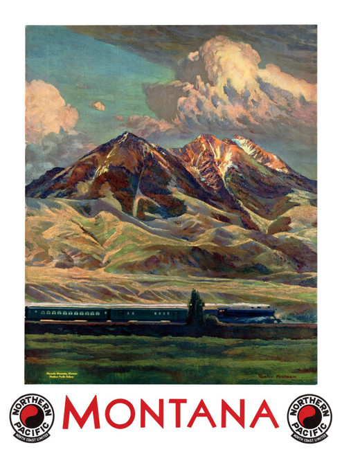 Montana Vintage Travel 98 Poster Canvas Movie Film Print A0 A1 A2 A3 A4 A5 A6 Ar