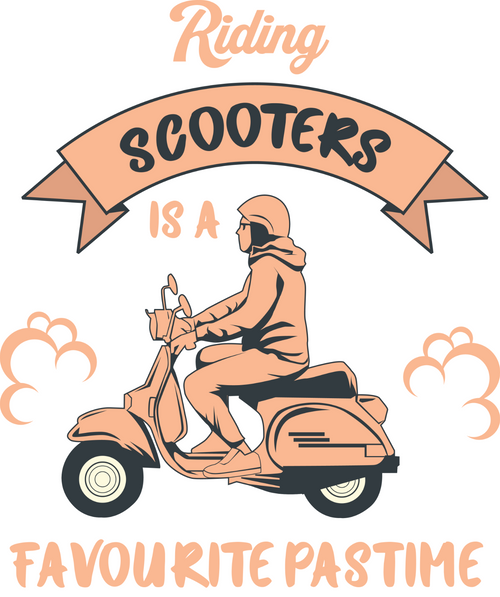 Riding Scooter is a Favourite Pastime Poster Canvas Movie Film Print A0 A1 A2 A3