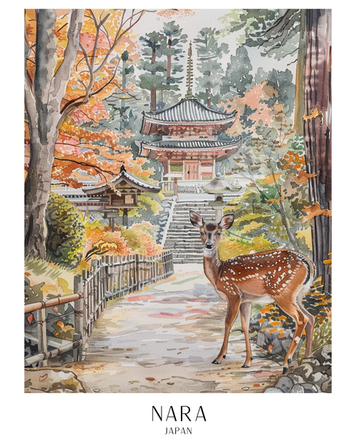 nara japan(1) Poster Canvas Travel Holiday Trip Print Turism A0 A1 A2 A3 A4 A5 A