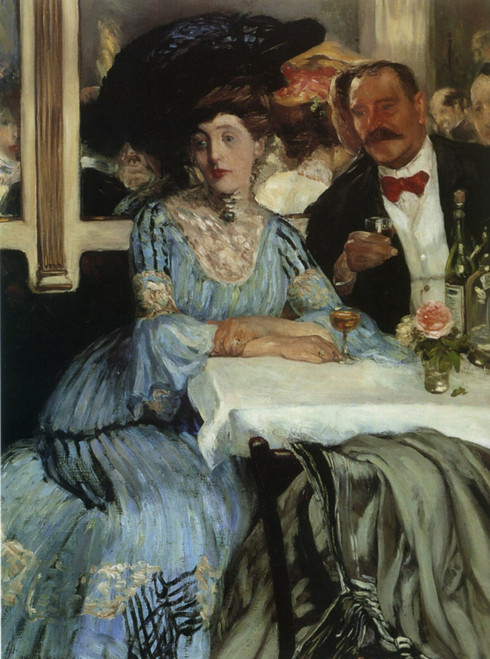 1905 William Glckens Chez Mouquin At Mouquin's American painting Poster Canvas M