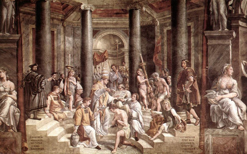 Raphael_The_Baptism_of_Constantine Poster Canvas Movie Film Print A0 A1 A2 A3 A4
