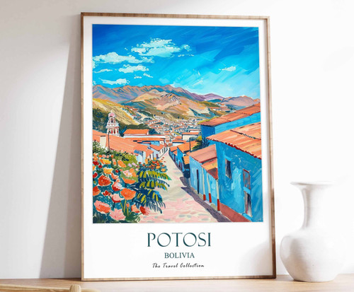 4_Potosi Print, Potosi Travel Poster, Bolivia Travel Print, Tropical Decor, Bota