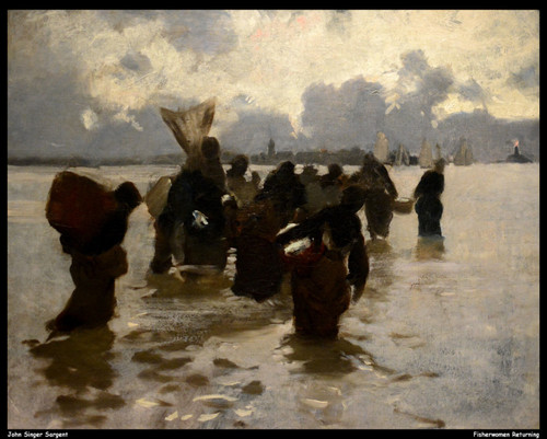 john-singer-sargent---fisherwomen-returning--jpb_15372593450_o(1) Poster Canvas