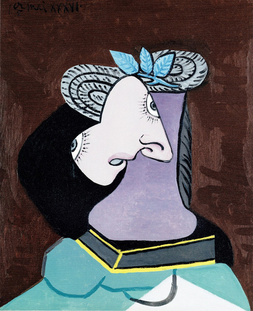 The straw hat with blue leaves 1936 Picasso