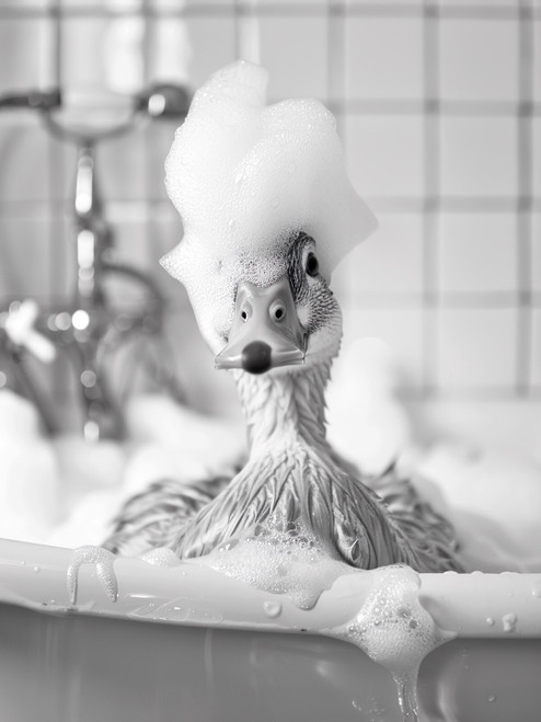 Duck in Bath-3-3by4 Poster Canvas Funny Annimals Pritnt A0 A1 A2 A3 A4 A5 A6
