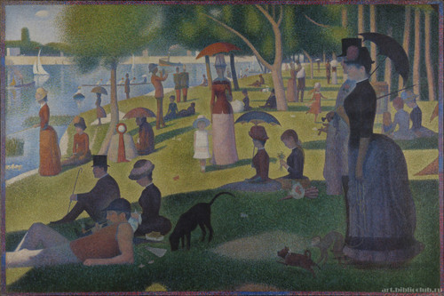 Georges Seurat A Sunday on La Grande Jatte catpage Poster Canvas Movie Film Prin