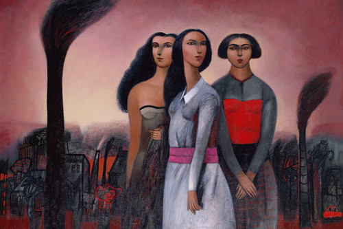 The Three Graces in Pink, Gonzalo Cienfuegos Poster Canvas Movie Film Print A0 A