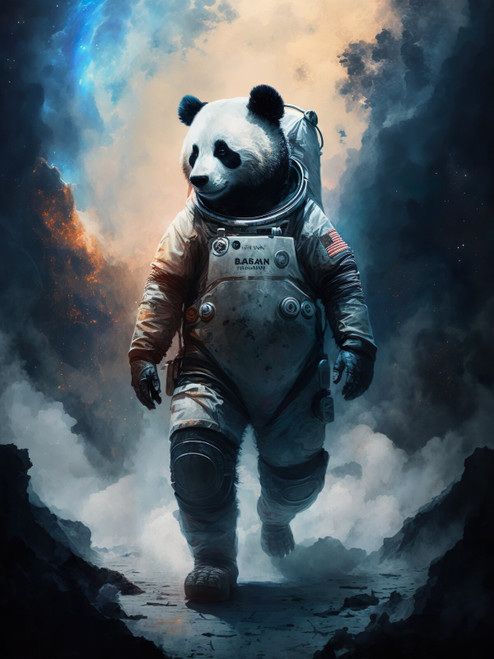 Panda in Spacesuit-1--3by4 Poster Canvas Funny Annimals Pritnt A0 A1 A2 A3 A4 A5
