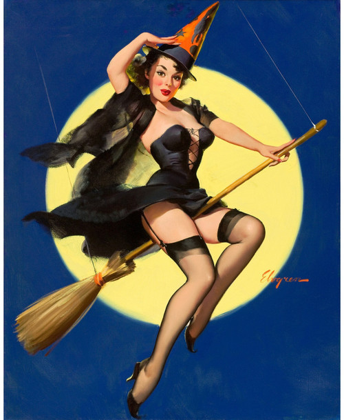 Gil Elvgren - Pinup Girl - Riding High 1958 Poster Canvas Movie Film Print A0 A1