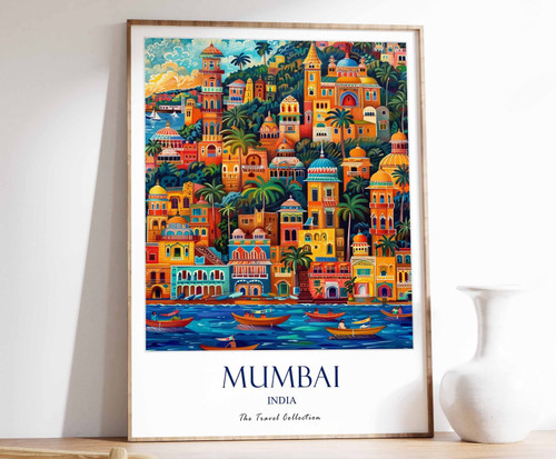 8_Mumbai Print, Mumbai Travel Poster, Indian Wall Art, Indian Travel Print, Sout