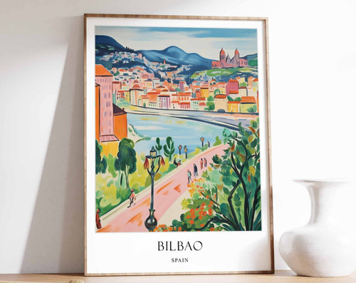 8_Bilbao Poster, Spain Poster, City Poster, Travel Poster, Wall art, Home Decor,