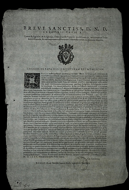 1575 Bulle du Pape Grégoire XIII, Post Poster Canvas Movie Film Print A0 A1 A2