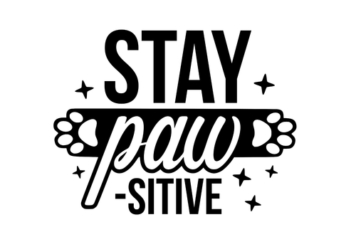 stay pawsitive Poster Canvas Movie Film Print A0 A1 A2 A3 A4 A5 A6 Art Wall Deco
