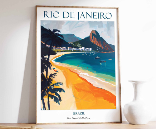1_Rio De Janeiro Print, Rio De Janeiro Travel Poster, Brazil Travel Print, Tropi
