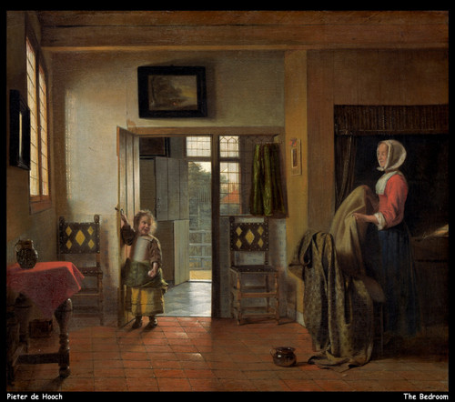 pieter-de-hooch---the-bedroom_11483634014_o(1) Poster Canvas Movie Film Print A0