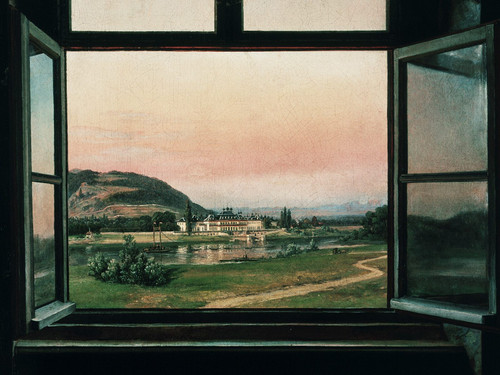 View to the Castle Pillnitz, Johann Christian Clausen Dahl Poster Canvas Movie F