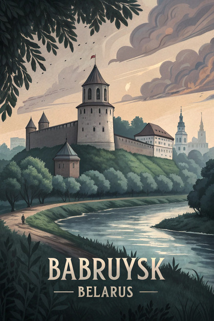 Charming Babruysk Belarus - Vintage Style Travel Poster Art Print Poster Movie F Charming Babruysk Belarus - Vintage Style Travel Poster Art Print Poster Movie F