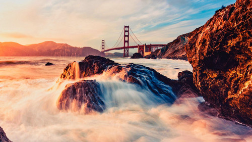 golden_gate_bridge_landscape_4k-3840x2160 Poster Canvas Movie Film Print A0 A1 A