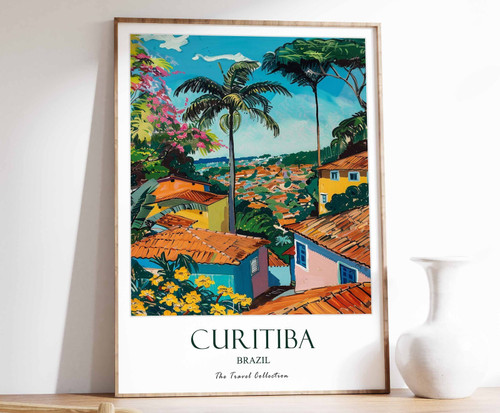 10_Curitiba Print, Curitiba Travel Poster, Brazil Travel Print, Tropical Decor,