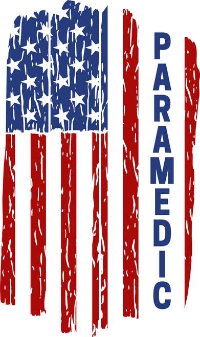 0016SC Paramedic with flag (2) Funny Poster Design Canvas Motivation Print A0 A1