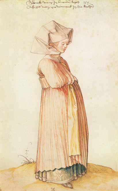 Durer- Nuremberg Woman Dressed for Church- 1500 Poster Canvas Movie Film Print A