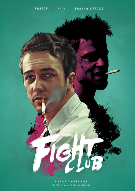 Fight Club Green Poster Canvas Movie Film Print A0 A1 A2 A3 A4 A5 A6 Art Wall De