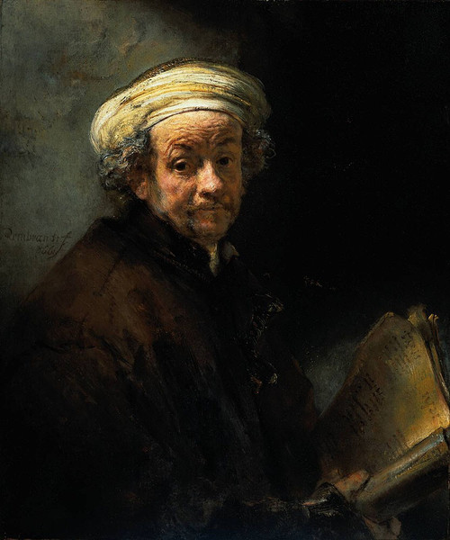 Rembrandt_Self_Portrait_as_the_Apostle_St_Paul Poster Canvas Movie Film Print A0