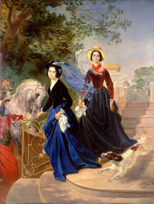 Karl_Brullov_-_Portrait_of_the_Shishmareva_Sisters Poster Canvas Movie Film Prin