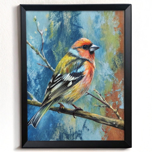 Chaffinch Bird Pastel Wall Art Print Animal Vintage Print Chaffinch Oil Print (3