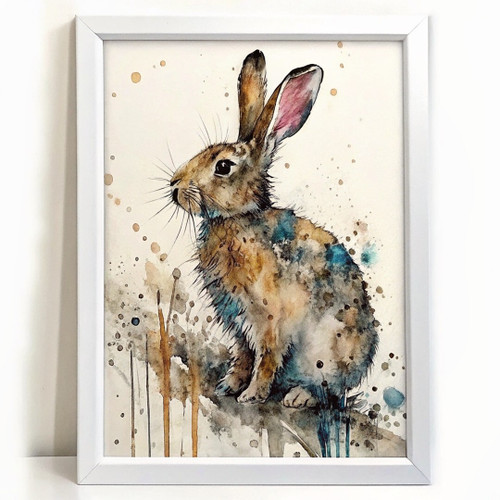 Watercolour Wild Rabbit Art Print (3) Poster Canvas Movie Film Print A0 A1 A2 A3
