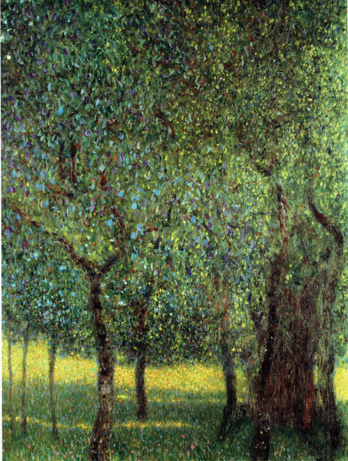 Gustav Klimt - Detail of Fruit Trees 1901 Poster Canvas Movie Film Print A0 A1 A