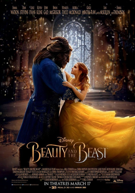 Beauty and the Beast (2017)_4 Movie Film Poster Canvas iconic design