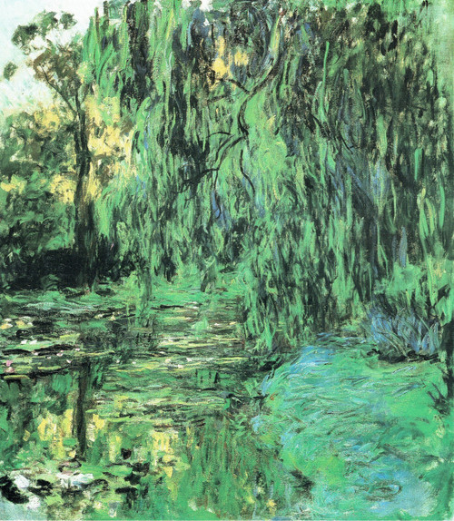 Monet- View of the Water-Lily Pond with Willow Tree Poster Canvas Movie Film Pri