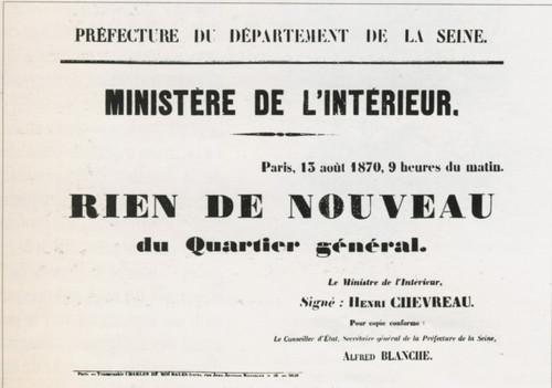 1870 Placard de la guerre de 1870, Post of the war of 1870, Post Art Gallery Po