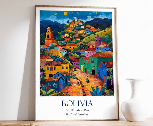 4_Bolivia Print, Bolivia Travel Poster, Latin Travel Print, Tropical Decor, Bota
