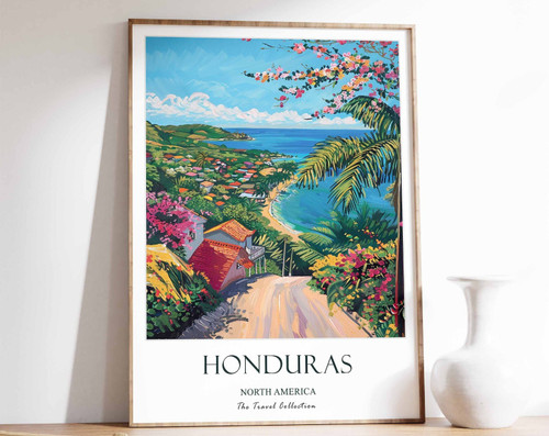 8_Honduras Print, Honduras Travel Poster, North America Travel Poster, Caribbean