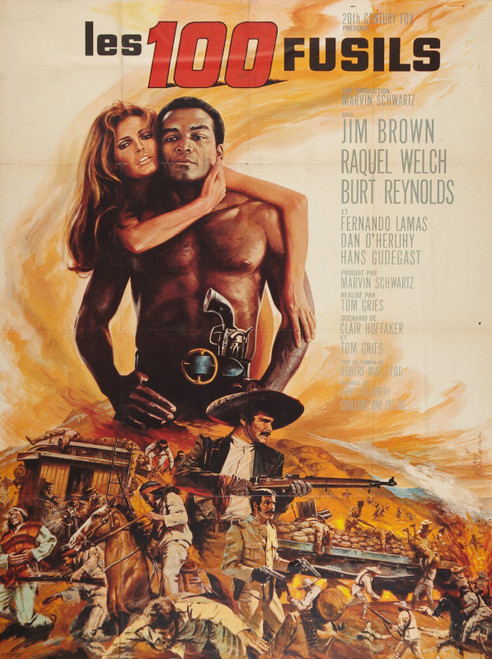 100 Rifles (1969)_8 Movie Film Poster Canvas iconic design