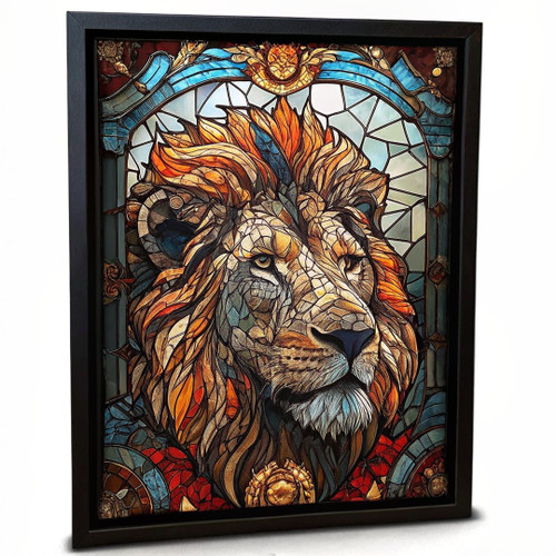 Stain Glass Lion Print Animal Wall Art Print Home Decor Stained Glass Lion Art P