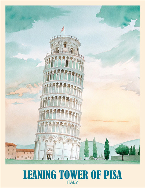 Pisa Travel Wall Art, Italy Painting Gifts, Europe Home Decor, Digital Prints Po